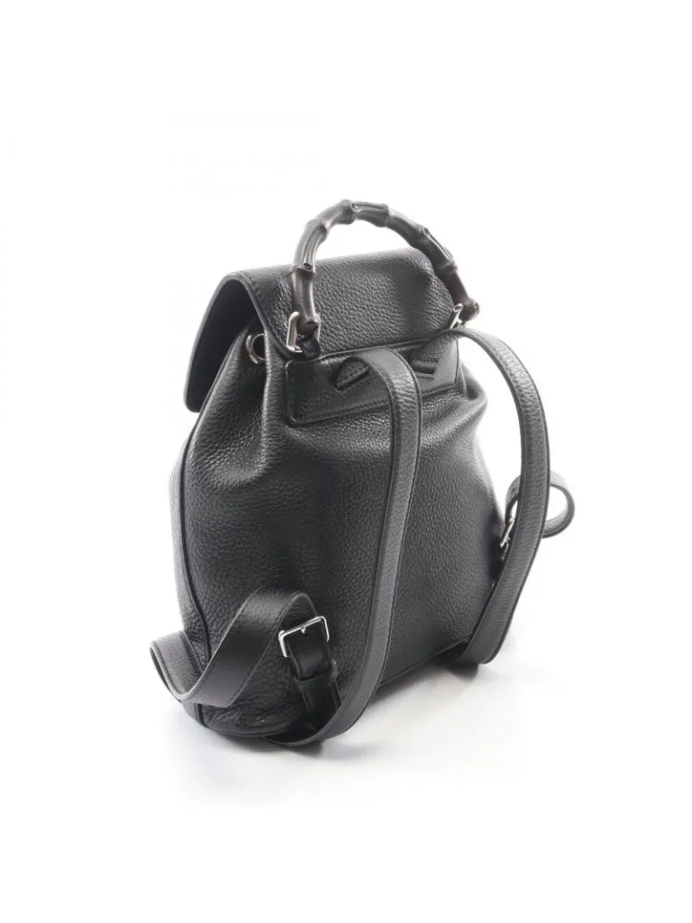 Gucci Backpack Bamb Tassel Black Leather Fringe